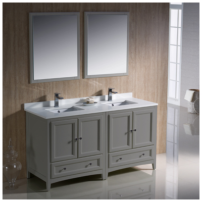 Bathroom Vanities Fresca Bari Gray FVN20-3030GR 817386028579 Double Sink Vanities 50-70 Gray Cabinets Only 25 