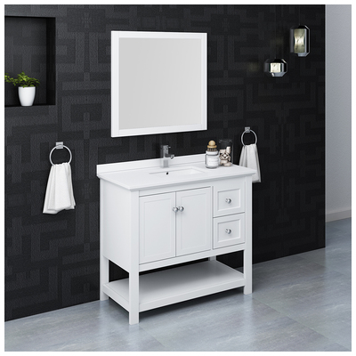 Fresca Bathroom Vanities, White, 810001206161, FVN2340WH