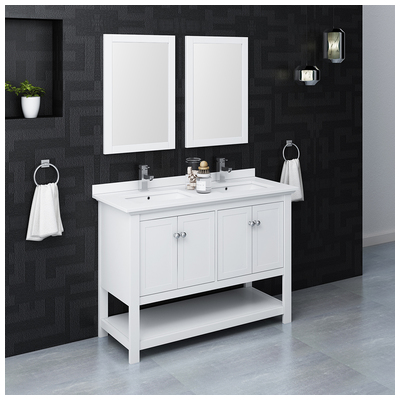 Bathroom Vanities Fresca Cambria White FVN2348WH-D 810001206246 Double Sink Vanities White 25 