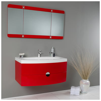 Bathroom Vanities Fresca Lucido Red Vanity Ensembles FVN5092RD 818234010234 30-40 Modern Complete Vanity Sets 25 
