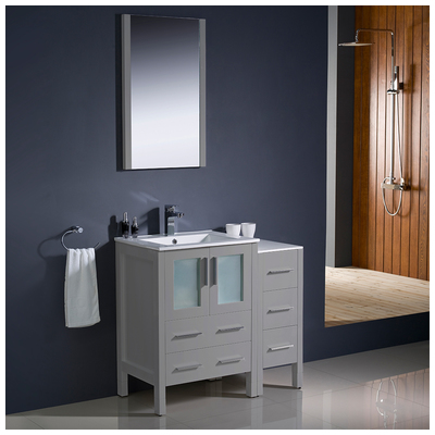 Fresca Bathroom Vanities, 30-40, Gray, 817386028791, FVN62-2412GR-UNS