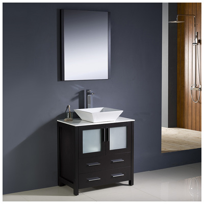 Bathroom Vanities Fresca Bari Espresso Vanity Ensembles FVN6230ES-VSL 818234014201 Under 30 Modern Dark Brown Complete Vanity Sets 25 