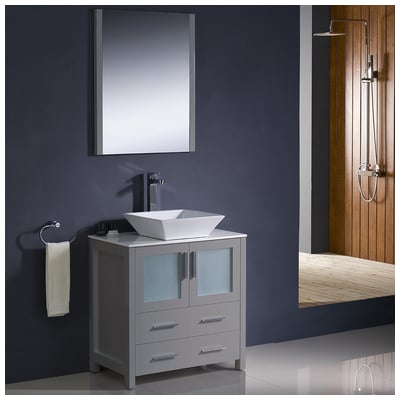 Bathroom Vanities Fresca Bari Gray FVN6230GR-VSL 817386028883 Under 30 Gray 25 