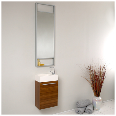 Bathroom Vanities Fresca Senza Teak Vanity Ensembles FVN8002TK 818234014751 Under 30 Modern Light Brown Complete Vanity Sets 25 