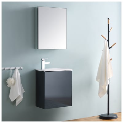 Bathroom Vanities Fresca Senza Dark Slate Gray FVN8003GG 817386026285 Under 30 Wall Mount Vanities 25 