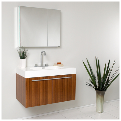 Bathroom Vanities Fresca Senza Teak Vanity Ensembles FVN8090TK 818234010777 30-40 Modern Light Brown Wall Mount Vanities Complete Vanity Sets 25 