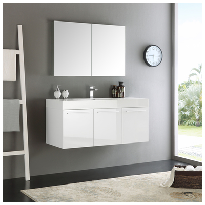 Fresca Bathroom Vanities, 40-50, Modern, White, Wall Mount Vanities, Complete Vanity Sets, Modern, Vanity Ensembles, 817386023895, FVN8092WH