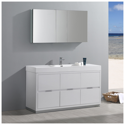 Bathroom Vanities Fresca Senza Glossy White FVN8460WH 817386026759 50-70 White 25 