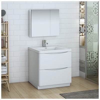 Bathroom Vanities Fresca Senza Glossy White FVN9132WH 810001202484 White 25 