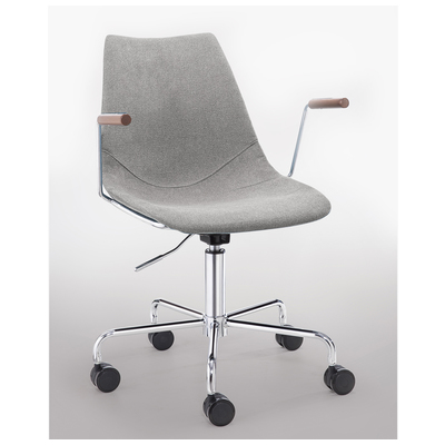 Office Chairs Gingko Steel Fabric Soft Grey CHR-PAC-GY GrayGrey Task Chair Adjustable Chrome Metal Steel Stainless S Gray Metal Aluminum Chrome Sta 