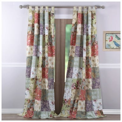 Drapes and Window Treatments Greenland Home Fashions Blooming Prairie 100% Cotton Multi Multi GL-0809CPP 636047296634 Window Rod Pocket Tab Top 100% Cotton face 100% polyest Multi Multi 