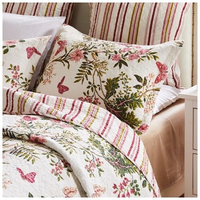 Pillow Cases Greenland Home Fashions Butterflies 100% Cotton Multi GL-0910AS 636047280831 Sham Cotton Quilt Full King Queen Twin 