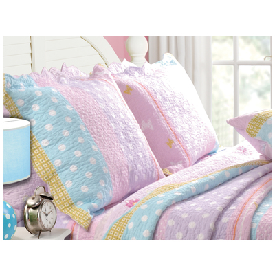 Pillow Cases Greenland Home Fashions Polka Dot Stripe 100% Cotton Multi GL-1104CS 636047288424 Sham Cotton 