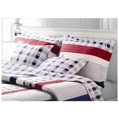 Pillow Cases Greenland Home Fashions Nautical Stripe 100% Cotton Multi GL-1204LKS 636047300348 Sham Blue navy teal turquiose indig Cotton King 