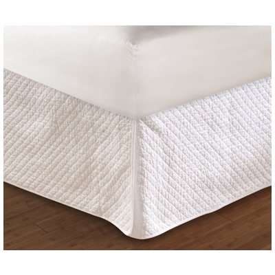 Greenland Home Fashions Bedskirts, White, Twin, 100% Cotton drop.  Polyester platform., Bed Skirt 18", 636047307903, GL-1303HT