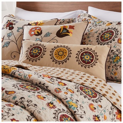 Decorative Throw Pillows Greenland Home Fashions Andorra Cotton cover with polyester in Multi GL-1304ADEC3 636047308276 Accessory Cotton Polyester Cotton 
