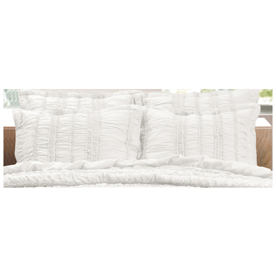 Pillow Cases Greenland Home Fashions Tiana 100% Polyester White GL-1304HKS 636047309044 Sham White snow 100% polyester Microfiber face King 