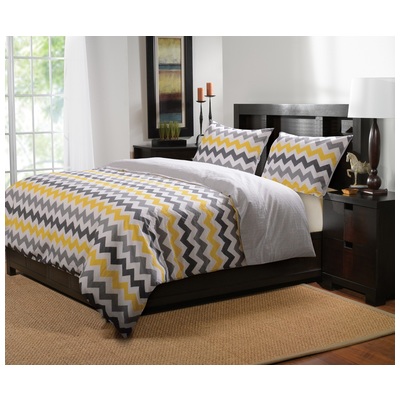 Greenland Home Fashions Duvet Covers, GrayGreyYellow, King,Queen,Twin, Cotton, Yellow/Gray, 3-Piece King/Cal King, 100% Cotton, Duvet Cover Set, 636047319821, GL-1312EMSK