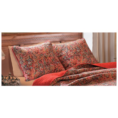 Pillow Cases Greenland Home Fashions Persian 100% Cotton Multi GL-1401FKS 636047320544 Sham Red Burgundy ruby cotton fill Cotton Quilt King 