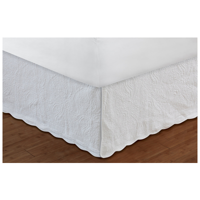 Greenland Home Fashions Bedskirts, White, Full, 100% Cotton drop.  Polyester platform., Bed Skirt 18", 636047339614, GL-1404AF