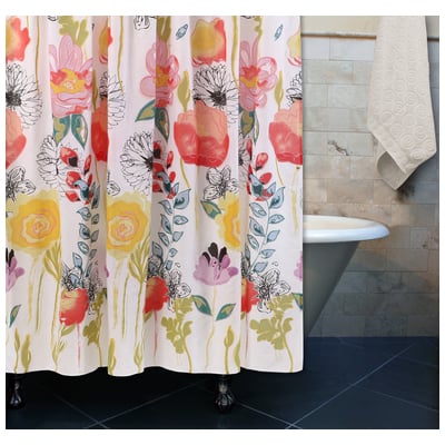 Shower Curtains Greenland Home Fashions Watercolor Dream 100% Polyester White GL-1408ASHW 636047333766 Bath 
