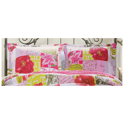 Pillow Cases Greenland Home Fashions Love Letters 100% Cotton Multi GL-1410JKS 636047332448 Sham Green emerald tealPink Fuchsia cotton fill Cotton Quilt Full King Queen Twin 