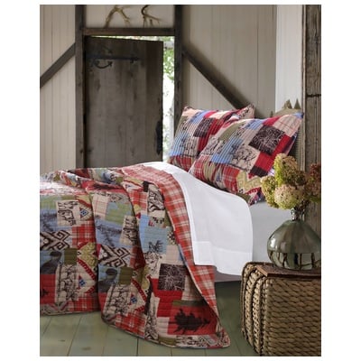 Greenland Home Fashions Quilts-Bedspreads and Coverlets, Multi, Full,DoubleKing,Queen,Twin, Cotton,Microfiber,Polyester  , Multi, 3-Piece Full/Queen, 100% Cotton face, microfiber back and polyester fill, Quilt Set, 636047345318, GL-15