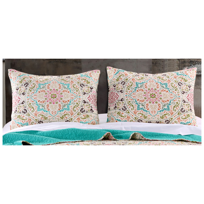 Pillow Cases Greenland Home Fashions Morocco 100% Cotton Gem GL-1512BKS 636047351340 Sham cotton fill Cotton King 