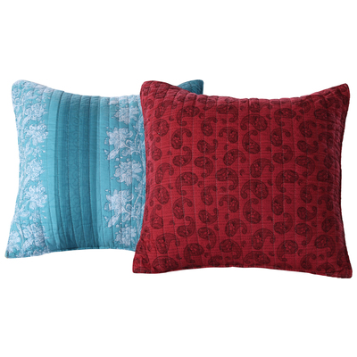 Greenland Home Fashions Decorative Throw Pillows, Cotton,Polyester, Cotton, Multi, Dec. Pillow Set, 100% Cotton cover; 100% Polyester insert cushion, Accessory, 636047351777, GL-1601BDECP