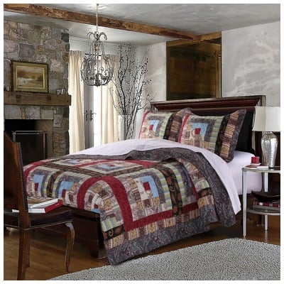 Greenland Home Fashions Quilts-Bedspreads and Coverlets, Multi, Full,DoubleKing,Queen,Twin, Cotton, Multi, 3-Piece Full/Queen, 100% Cotton, Quilt Set, 636047351814, GL-1601CMSQ