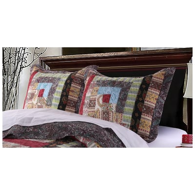 Pillow Cases Greenland Home Fashions Colorado Lodge 100% Cotton Multi GL-1601CS 636047351838 Sham cotton fill Cotton Quilt Full King Queen Twin 