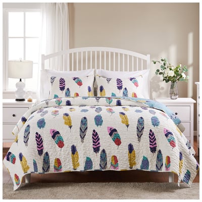Quilts-Bedspreads and Coverlet Greenland Home Fashions Dream Catcher 100% Microfiber polyester face Teal GL-1603JMSQ 636047354617 Quilt Set Aqua Blue navy teal turquiose Full DoubleKing Queen Twin Cotton Microfiber Polyester 