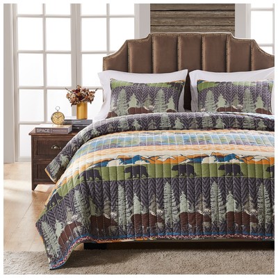 Quilts-Bedspreads and Coverlet Greenland Home Fashions Black Bear Lodge 100% Cotton face microfiber b Multi GL-1608EMSQ 636047362919 Quilt Set Black ebonyMulti White snow Full DoubleKing Queen Twin Cotton Microfiber Polyester 