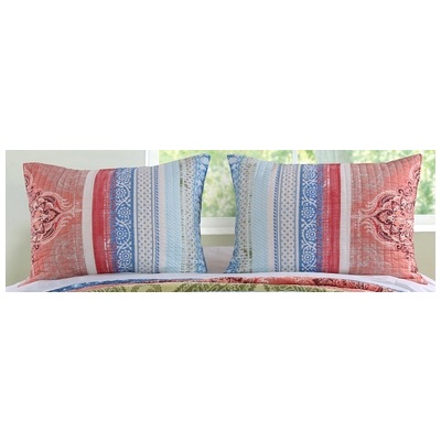 Pillow Cases Greenland Home Fashions Hillsborough 100% Microfiber polyester face Coral GL-1610FKS 636047365149 Sham Cotton King 