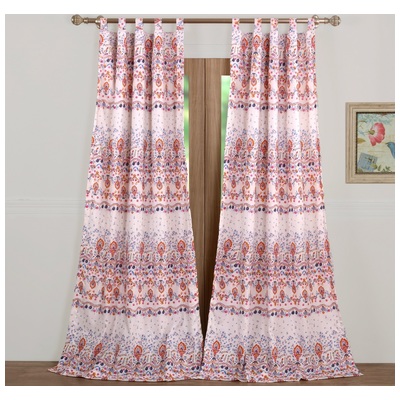 Drapes and Window Treatments Greenland Home Fashions Amber 100% Polyester Multi Multi GL-1610NWP 636047365965 Window Blue navy teal turquiose indig 100% Polyester Blue Gold Multi Tangerine Teal BlueGoldMultiTangerine 