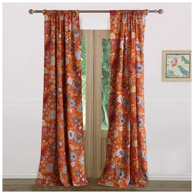 Drapes and Window Treatments Greenland Home Fashions Astoria 100% Polyester Spice GL-1803BWP63 636047388964 Window Blue navy teal turquiose indig 100% Polyester Blue Gold Red Spice Teal 