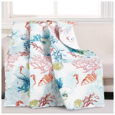 Blankets and Throws Greenland Home Fashions Sarasota 100% polyester Multi Multi GL-1804BTHR 636047389350 Accessory Blue navy teal turquiose indig Throw Microfiber Polyester Microfiberpolyester 
