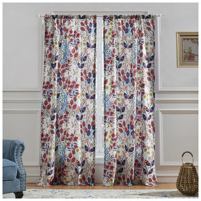 Drapes and Window Treatments Greenland Home Fashions Perry 100% polyester microfiber Multi Multi GL-1809JWP 636047397164 Window Blue navy teal turquiose indig Rod Pocket 100% Polyester 100% polyeste Curtain Blue Gold Multi Natural Teal BlueGoldMultiNatural 