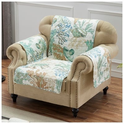Greenland Home Fashions Quilts-Bedspreads and Coverlets, Jade, Arm Chair,Sofa, Polyester, Jade, Arm Chair, 100% Polyester., Furniture Protector, 636047407825, GL-1810AFPA