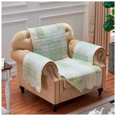 Quilts-Bedspreads and Coverlet Greenland Home Fashions Juniper 100% Polyester. Sage GL-1811AFPA 636047400505 Furniture Protector Green emerald tealSage Arm Chair Polyester 