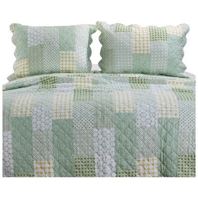 Pillow Cases Greenland Home Fashions Juniper 100% cotton face; 100% ultra-s Sage GL-1811AKS 636047400444 Sham Cotton King 