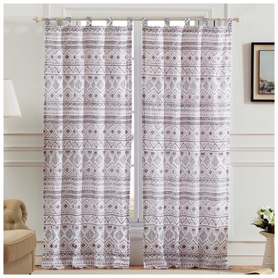 Drapes and Window Treatments Greenland Home Fashions Denmark 100% brushed microfiber polyes Multi Multi GL-1901BWP 636047401960 Window Tab Top 100% brushed microfiber polyes Curtain Multi Natural MultiNatural 