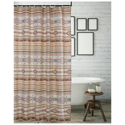 Shower Curtains Greenland Home Fashions Phoenix 100% brushed microfiber polyes Tan GL-1904CSHW 636047406286 Bath 
