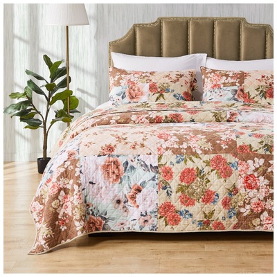 Greenland Home Fashions Quilts-Bedspreads and Coverlets, Full,DoubleKing,Queen,Twin XL,Twin, Cotton,Microfiber,Polyester  ,Quilt & Sham,Quilt and shams, Natural, 2-Piece Twin/XL, 100% cotton face; 100% ultra-soft microfiber polyes
