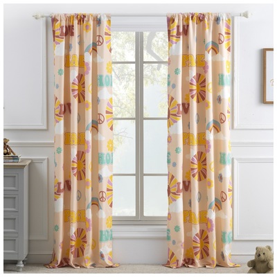 Drapes and Window Treatments Greenland Home Fashions Cassidy 100% microfiber Peach GL-2005CWP 636047416667 Window Rod Pocket 100% Polyester Curtain 