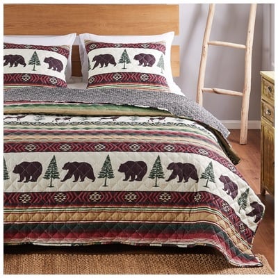 Greenland Home Fashions Quilts-Bedspreads and Coverlets, Black,ebonyBrown,sableCream,beige,ivory,sand,nudeGold,Green,emerald,tealIvory,Red,Burgundy,ruby, Full,DoubleKing,Queen,Twin XL,Twin, Microfiber,Polyester, Campfire, 2-Piece Twin/XL, 100% Microf