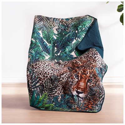 Blankets and Throws Greenland Home Fashions Jungle Cat 100% microfiber polyester face Teal GL-2008BTHR 636047421050 Accessory Black ebonyBlue navy teal turq King Throw Microfiber Polyester 