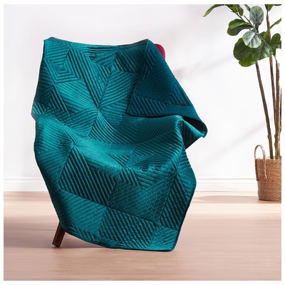 Blankets and Throws Greenland Home Fashions Riviera Velvet 100% polyester Dutch Velvet fa Teal GL-2008CTHR 636047421159 Accessory Blue navy teal turquiose indig Throw Microfiber Polyester 