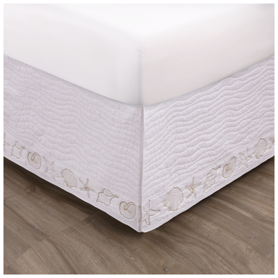 Bedskirts Greenland Home Fashions Coastal Seashell 100% Cotton drop. Polyester p White GL-2009CBKF 636047422118 Bed Skirt 18" 