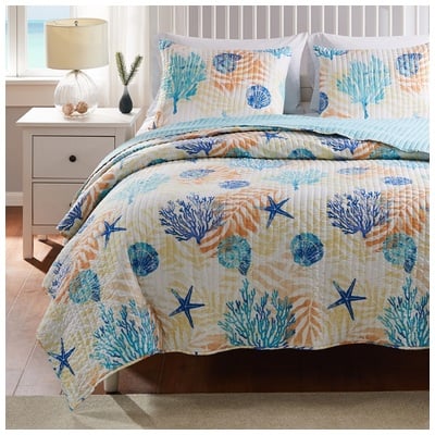 Quilts-Bedspreads and Coverlet Greenland Home Fashions Montego 100% Microfiber face and back; Aqua GL-2012AMSQ 636047424518 Quilt Set Aqua Blue navy teal turquiose Full DoubleKing Queen Twin Microfiber Polyester Quilt & 